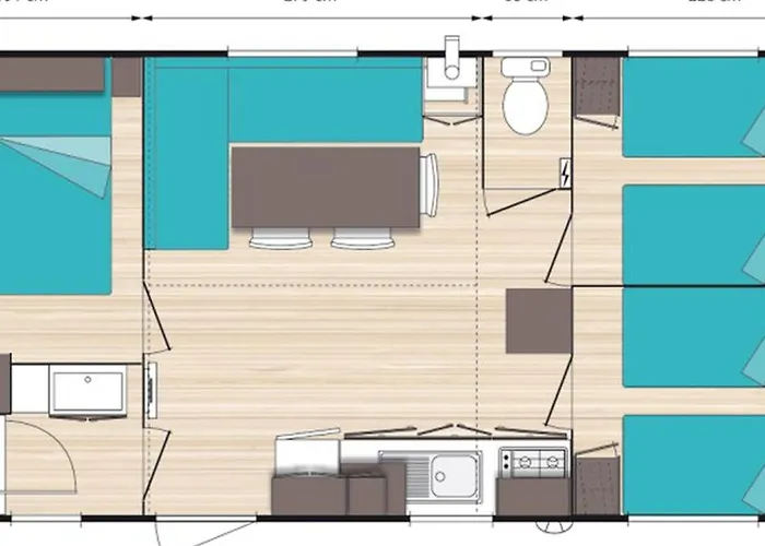 Campingplads Mobil-home 32m², 3 Chambres, Terrasse Et Cuisine Equipee - Api-1-52-601